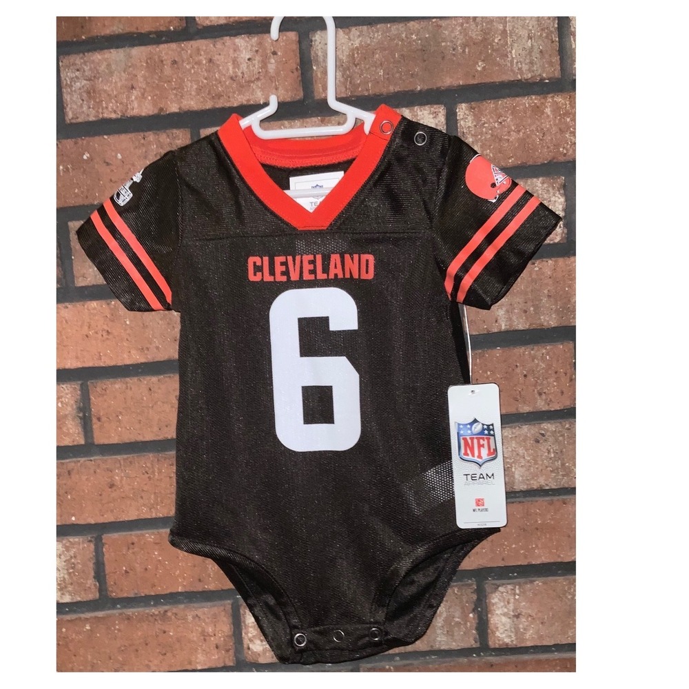 NFL Cleveland Browns Baker Mayfield 6 Jersey Bodysuit Brown Orange 18M New